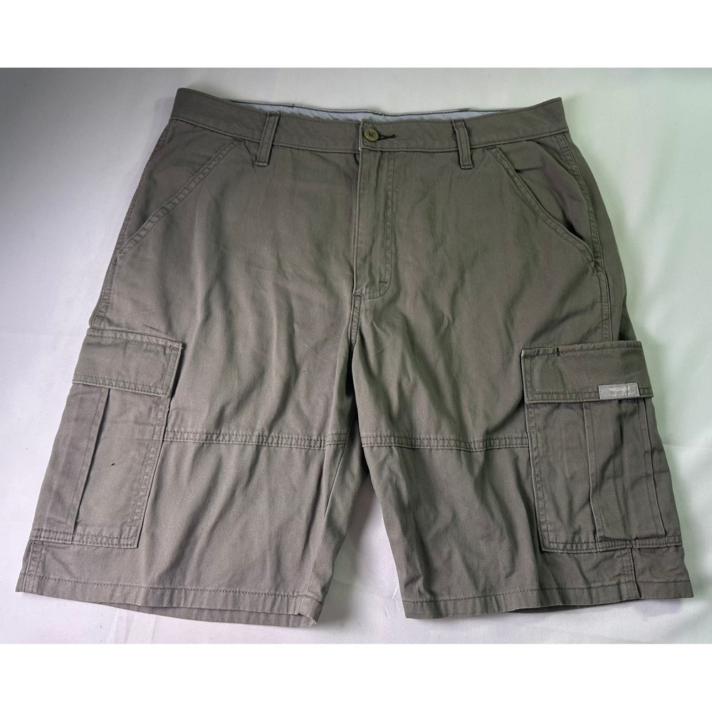 Wrangler Outdoor Utility Shorts Mens 34 Green Cargo Hiking Lightweight Casual